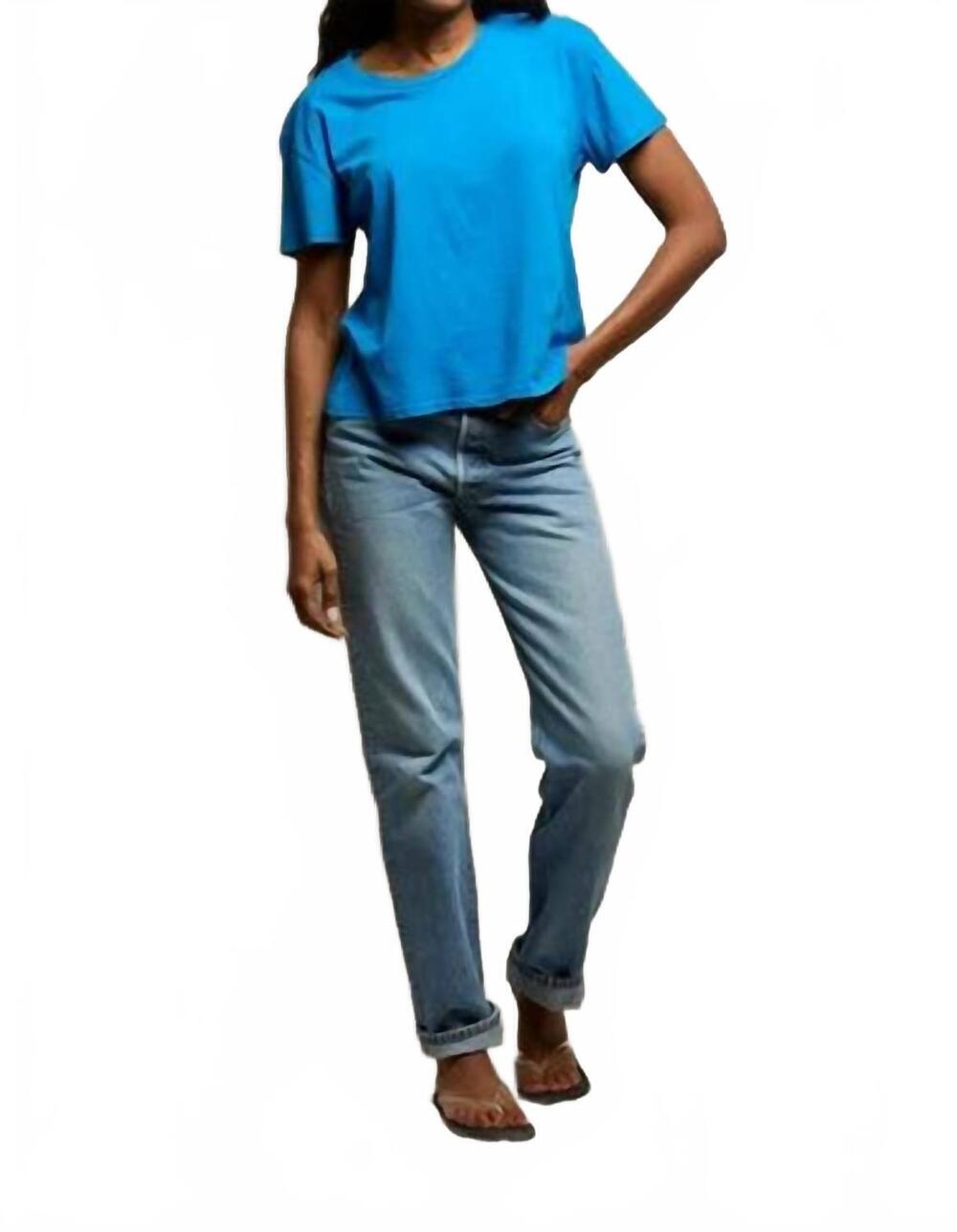 NEW PERFECTWHITETEE harley relaxed-fit crew neck tee in cobalt